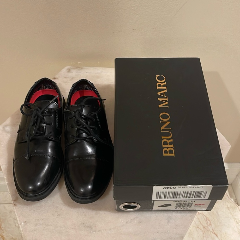 Bruno Marc Boy’s Dress Oxford Formal black shoes